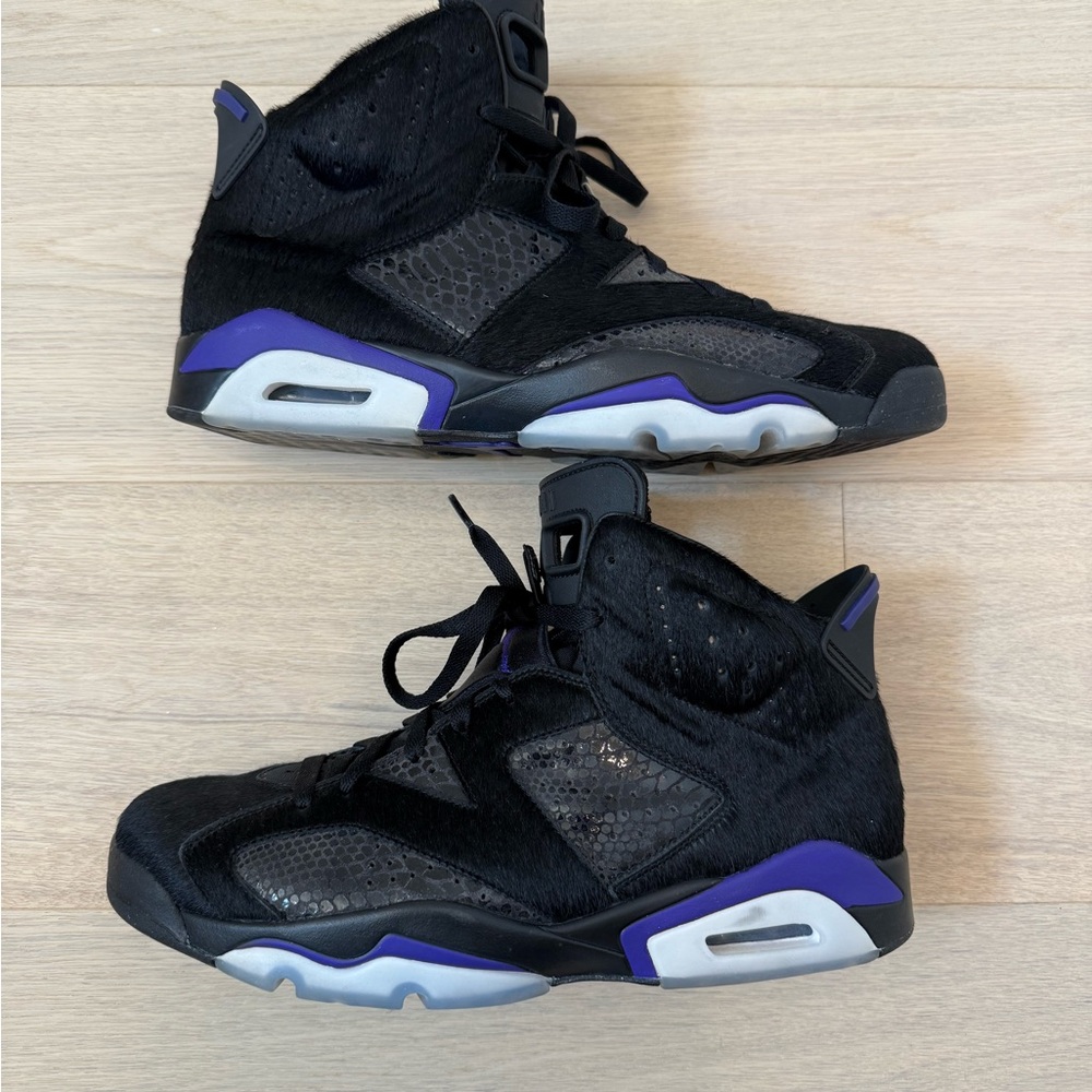 Air Jordan 6 Black and Purple High-Top Sneakers